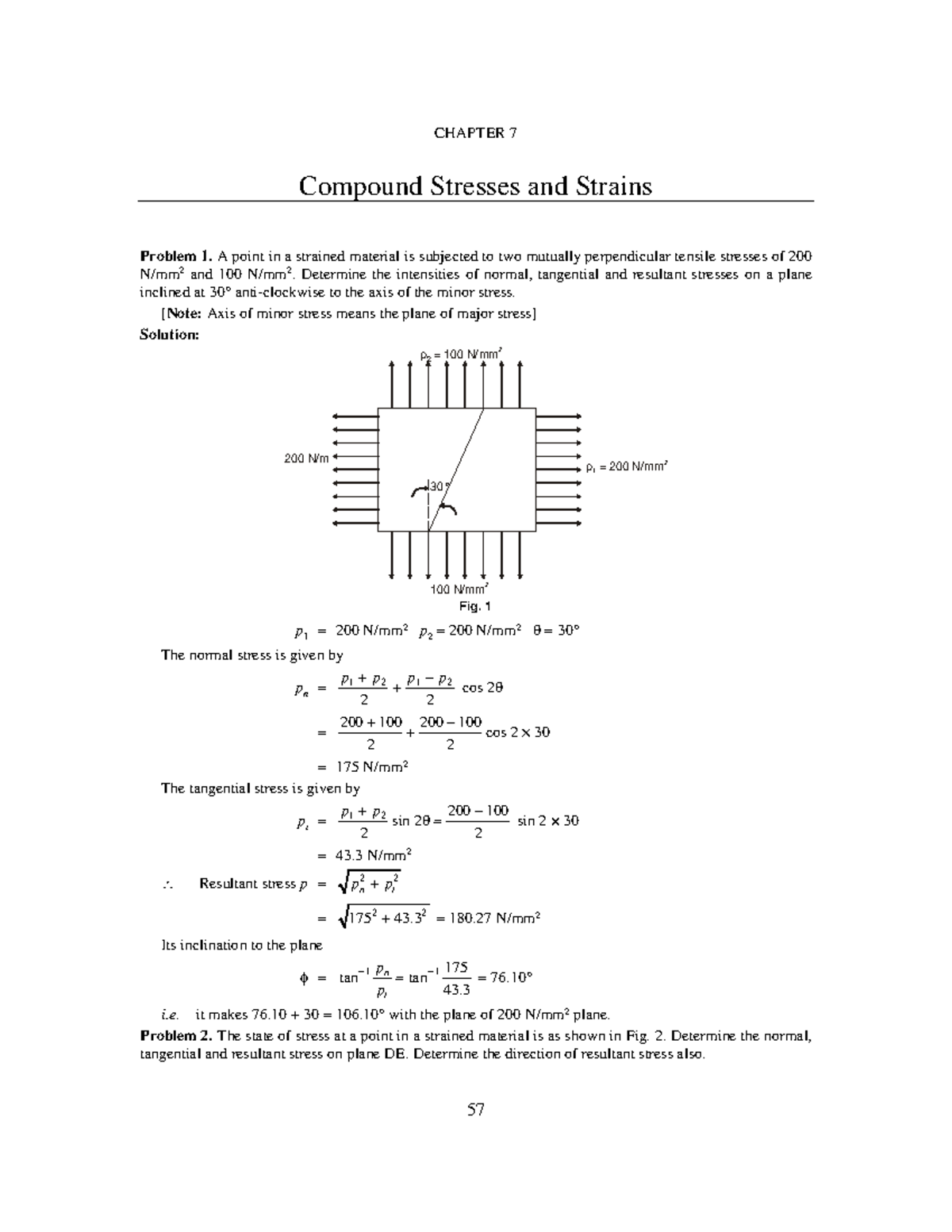 Principal Stresses and Compound Stress Analysis - CHAPTER 7 - Studocu
