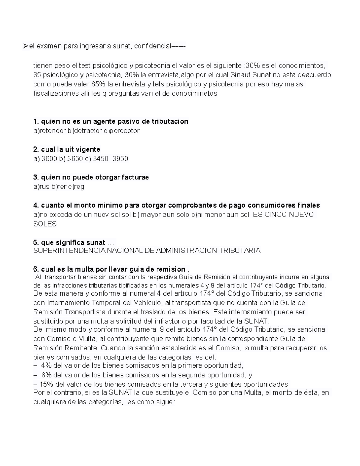 310395091 269861726 Guía Completa del Examen de Ingreso a SUNAT - Studocu