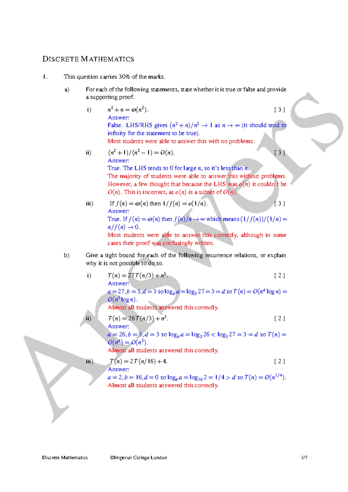 Discrete Mathematics Exam Answers (DM101) - Studocu