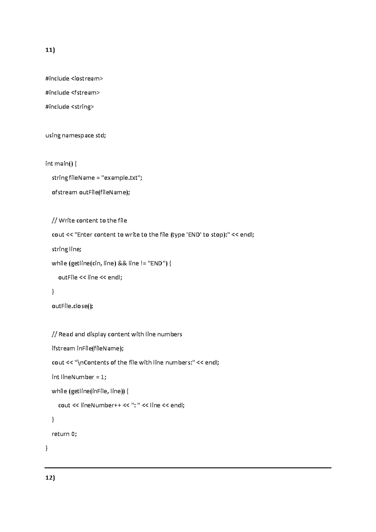 CPP-11,12 - fas - 11) #include #include #include - Studocu