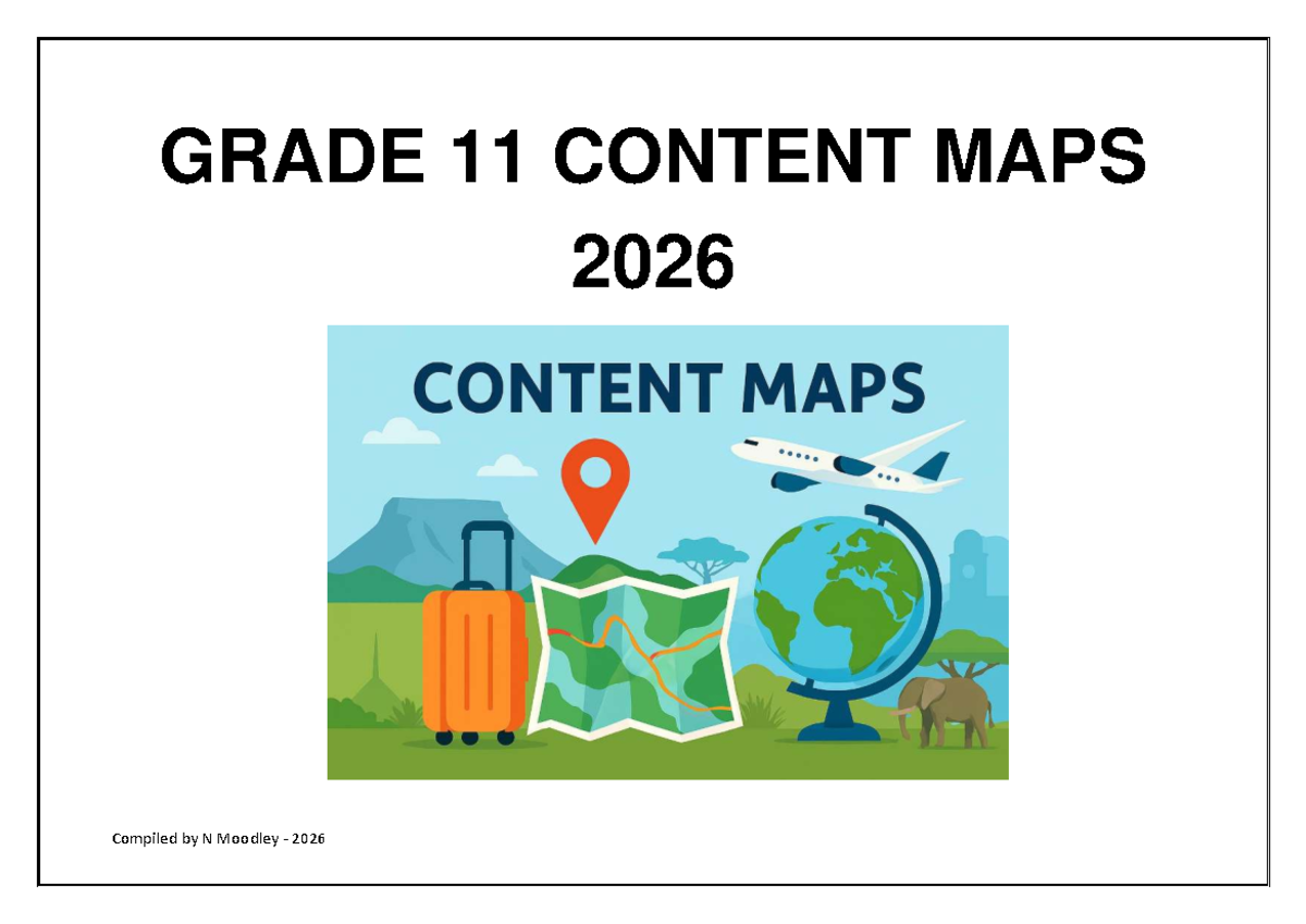 Grade 11 Tourism Content Maps 2026 by N Moodley - Studocu