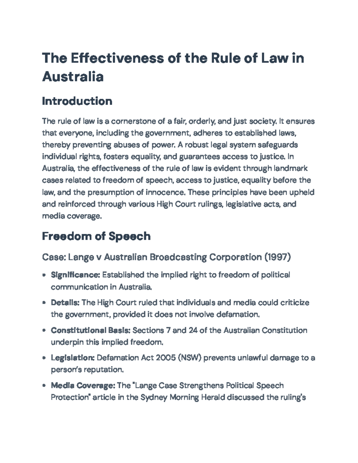 Final Exam Review: The Rule of Law in Australia (LGL202) - The ...