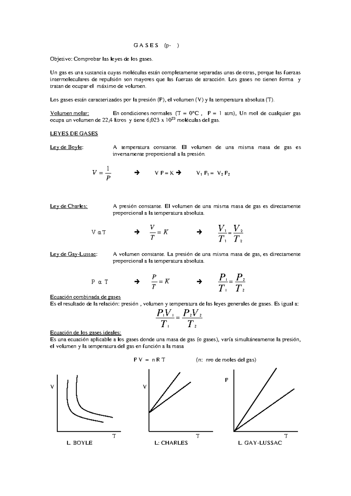 5. GASES - Leyes y Ecuaciones de Gases Ideales y Reales - Studocu