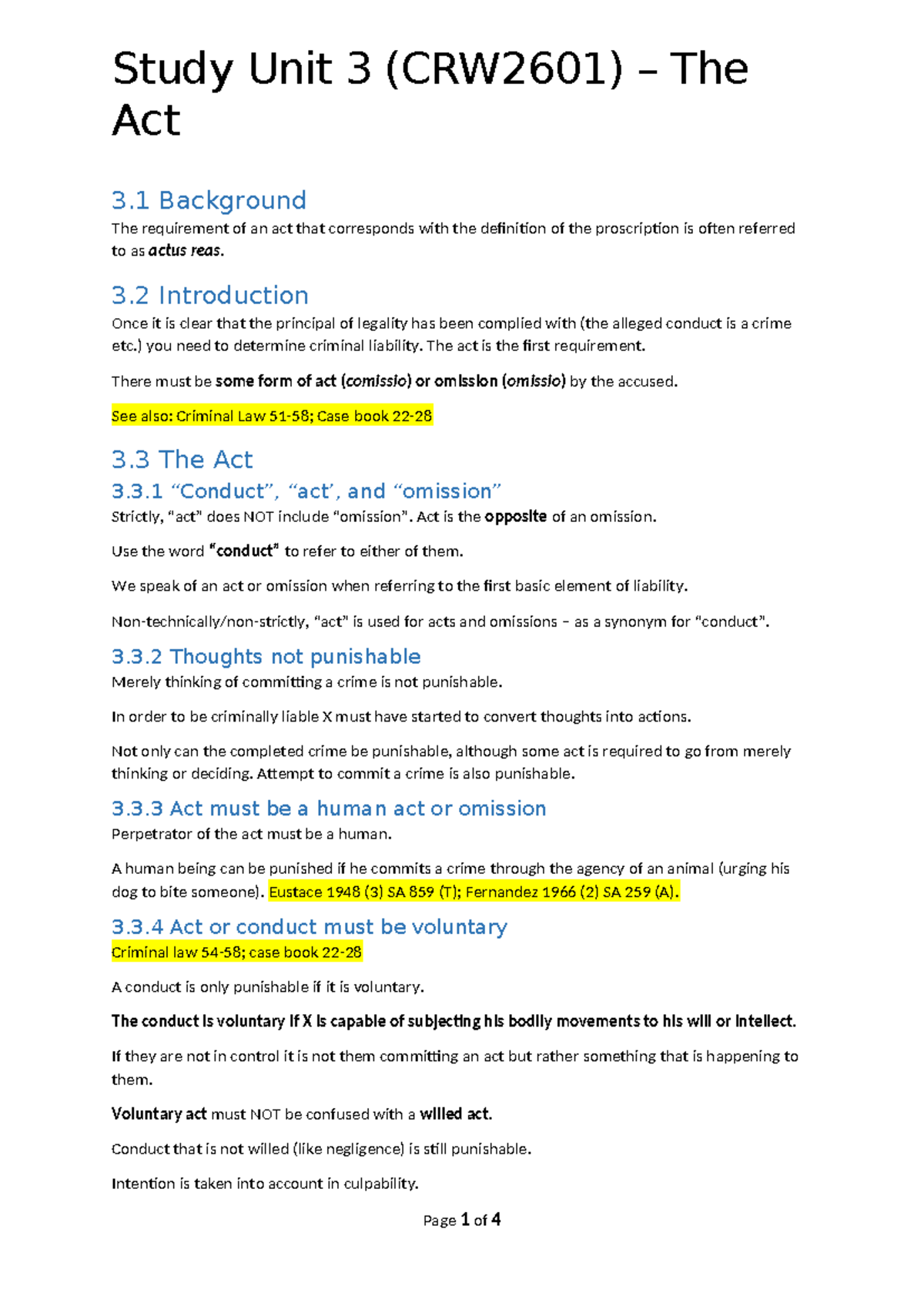 CRW2601 Study Unit 3 The Act - Study Unit 3 (CRW2601) – The Act 3 ...