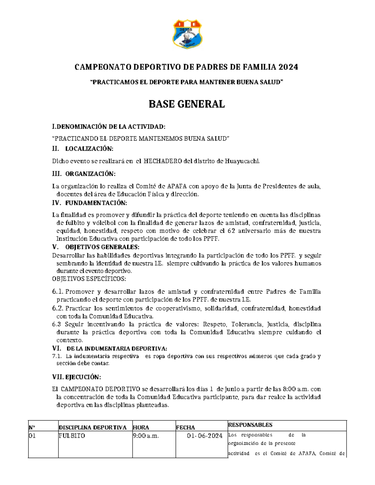 Bases del Campeonato Deportivo PPFF 2024: Regulaciones y Objetivos ...