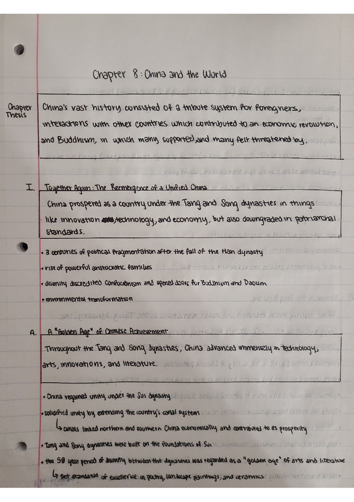 WHAP Chapter 8 notes - Chapter 8: China and the World Chapter vast ...