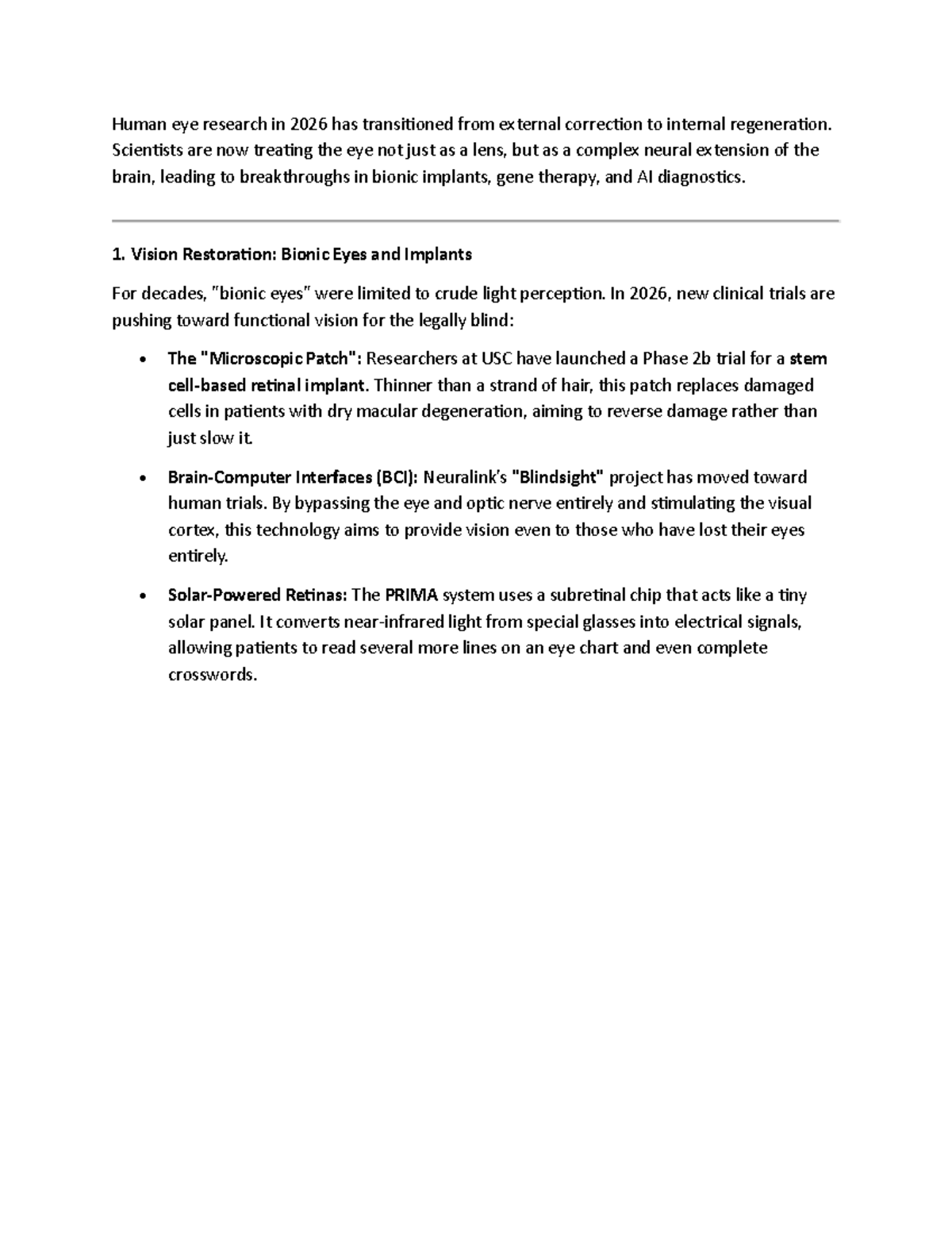 Human Eye Research 2026: Advances in Vision Restoration & Myopia ...