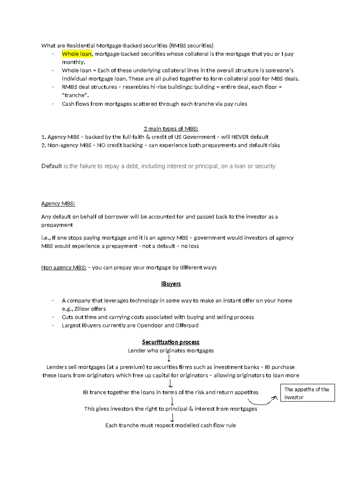 Understanding RMBS Securities: Structure & Types Explained - Studocu