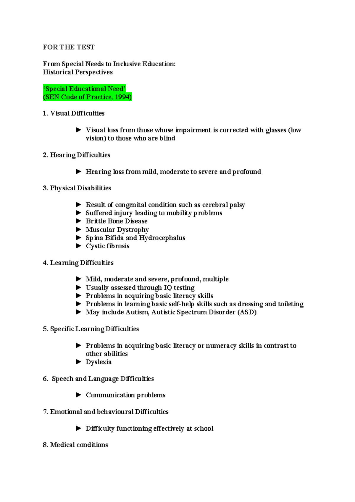 Inclusive Education and Special Needs Strategies (Test Prep 2024) - Studocu