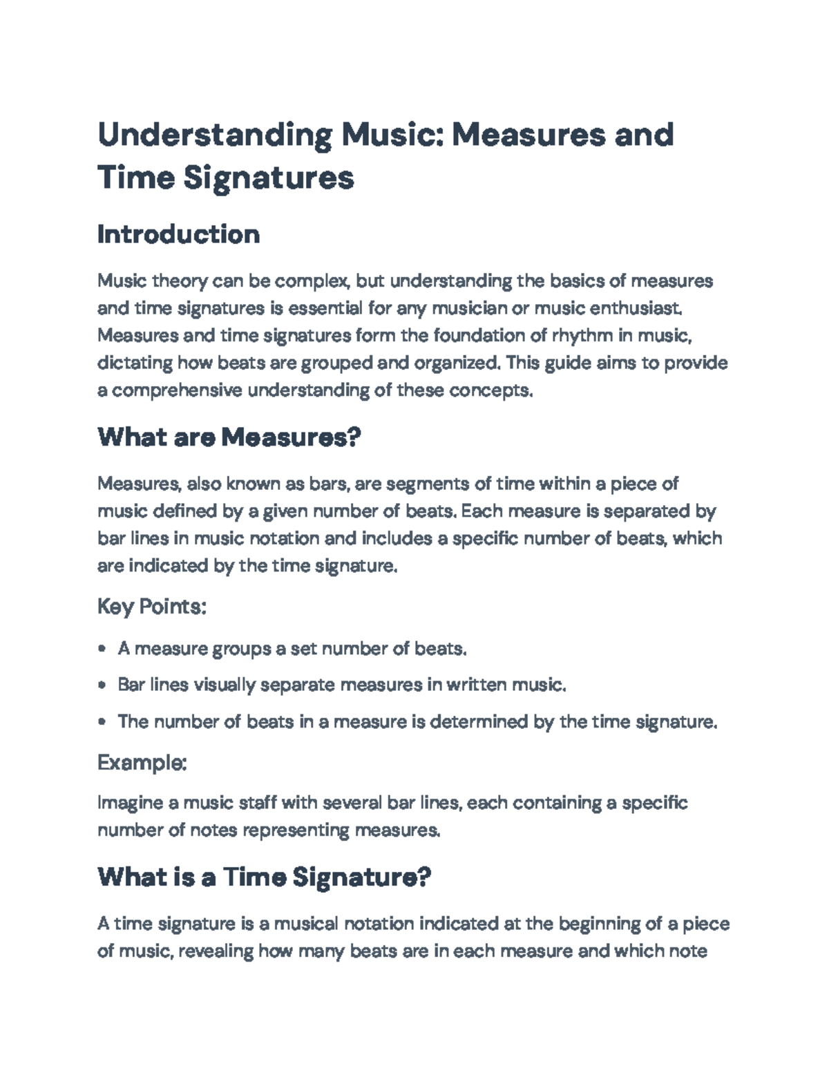 Understanding Music: Measures and Time Signatures Guide - Understanding ...
