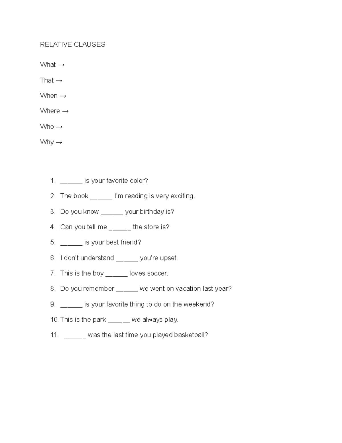 RELATIVE CLAUSES & TENSES: Present Simple, Continuous, & Past Simple ...