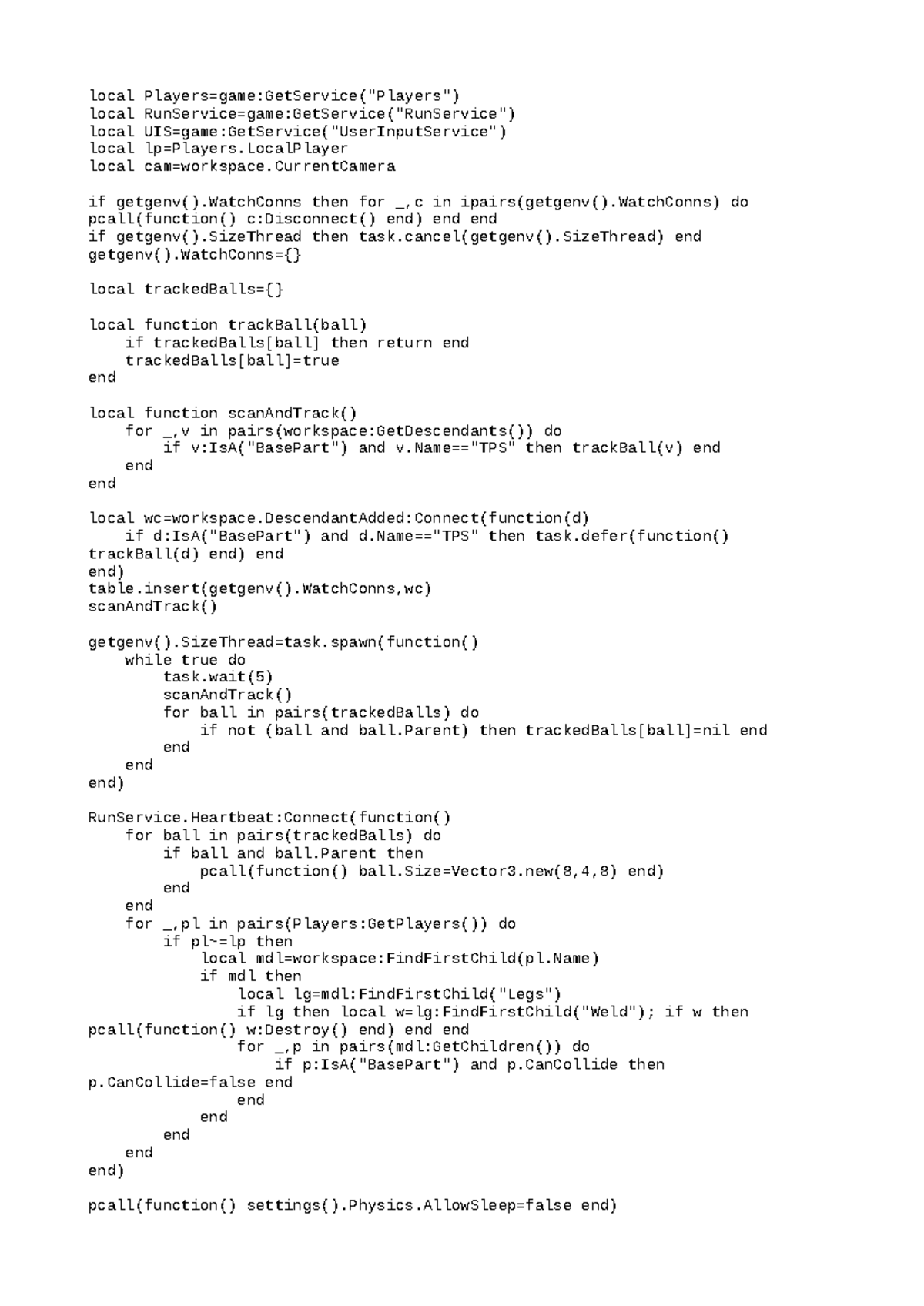 Local Script for Tracking Balls in Game Environment - Studocu