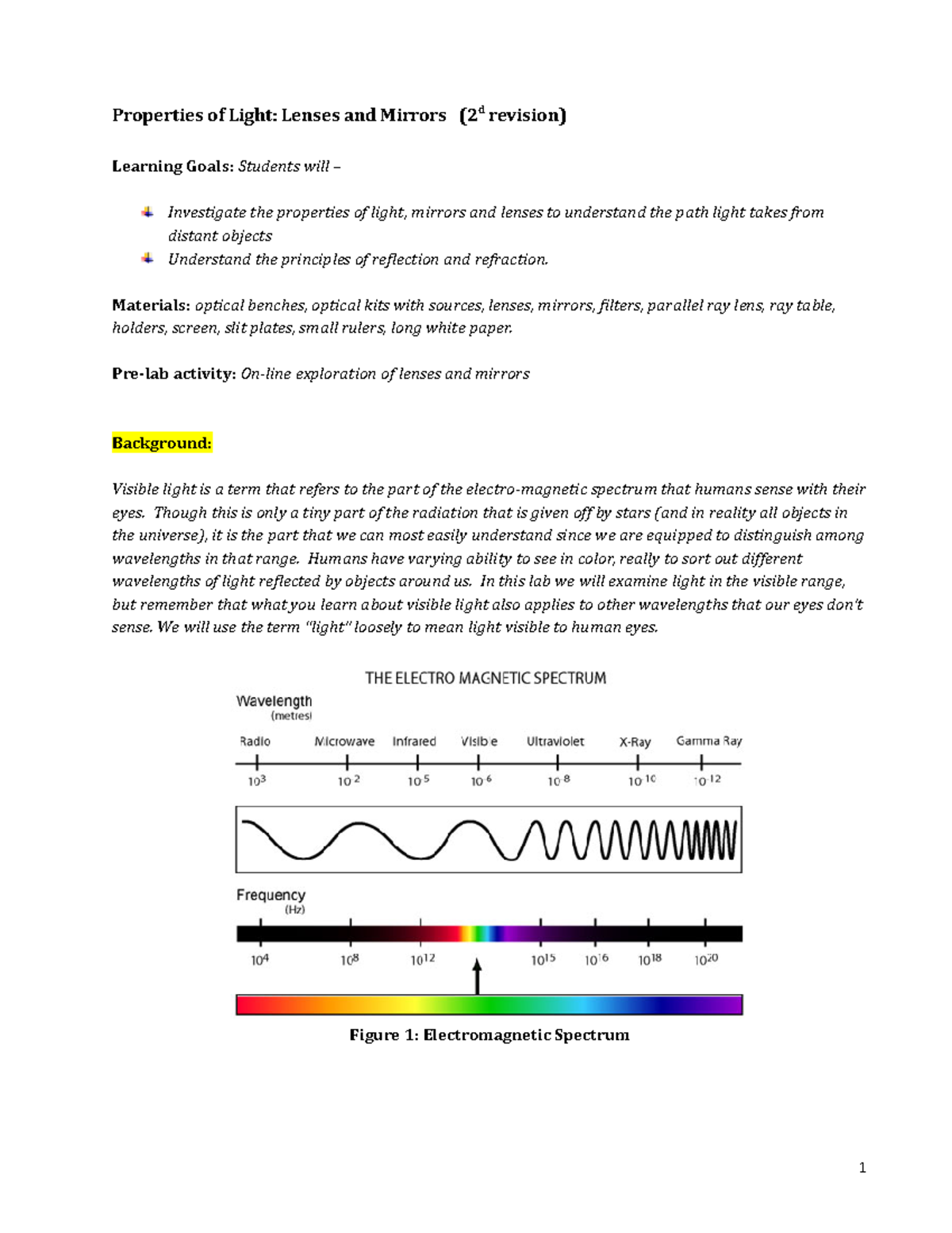 Properties of Light Lab Report (PHYS-101: Lenses & Mirrors) - Studocu