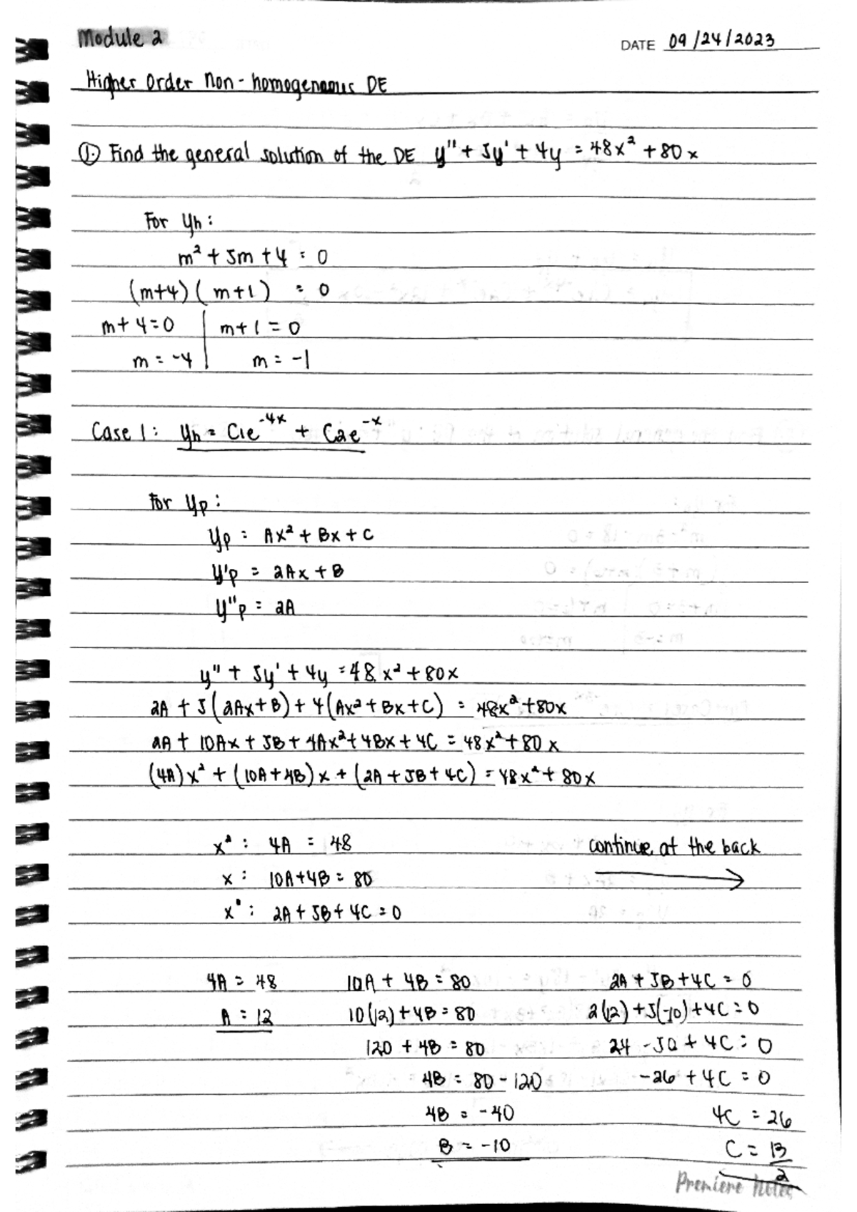 M2 DE Notebook - Practice materials for DE - Engineering Calculus 2 ...