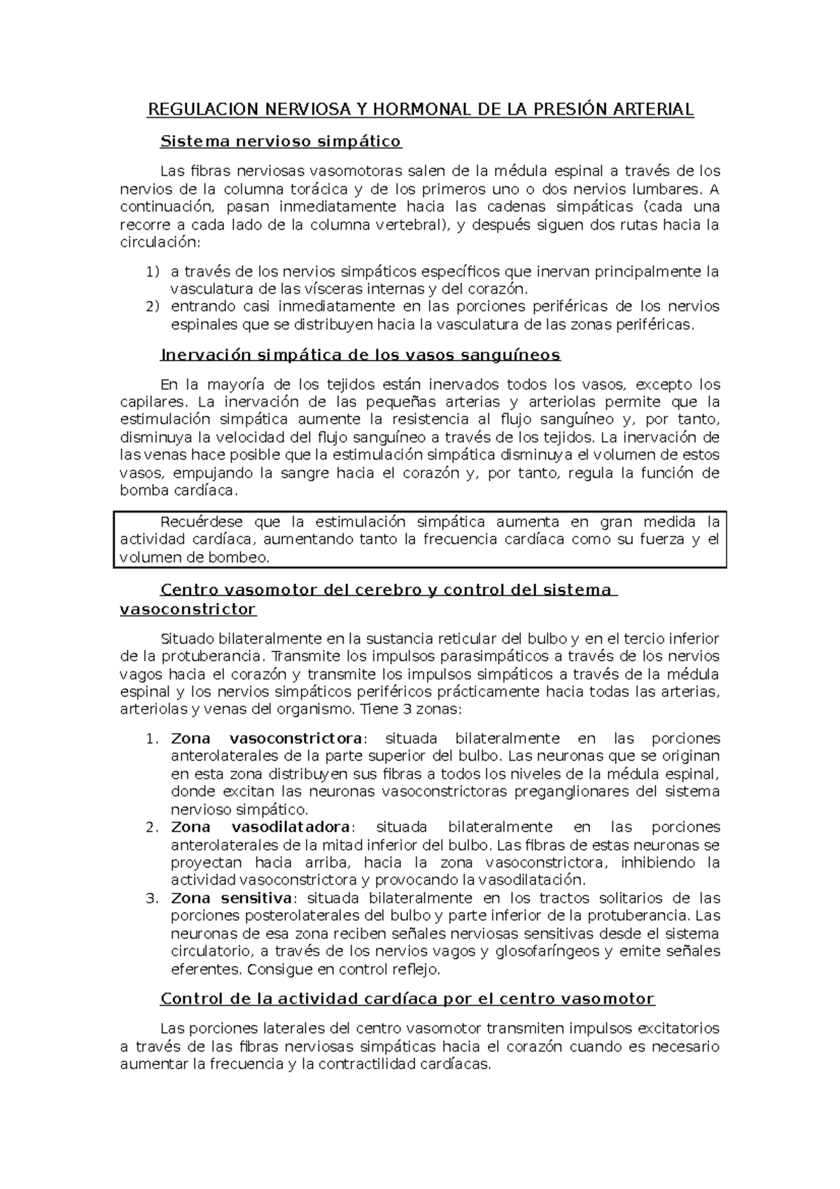 Regulación Nerviosa y Hormonal de la Presión Arterial - Medicina 101 ...