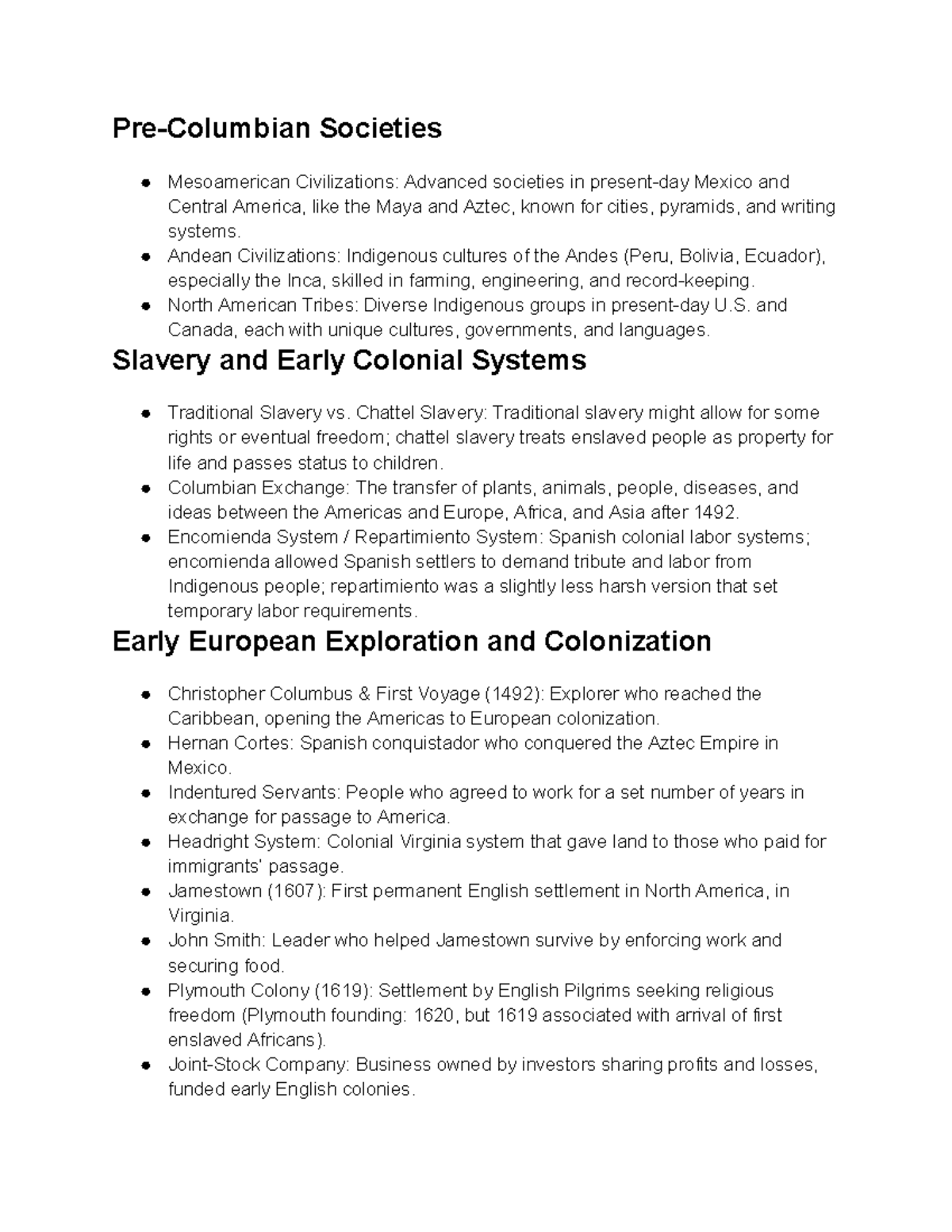 ACC US History - Midterm Study Guide: Key Terms & Concepts - Studocu