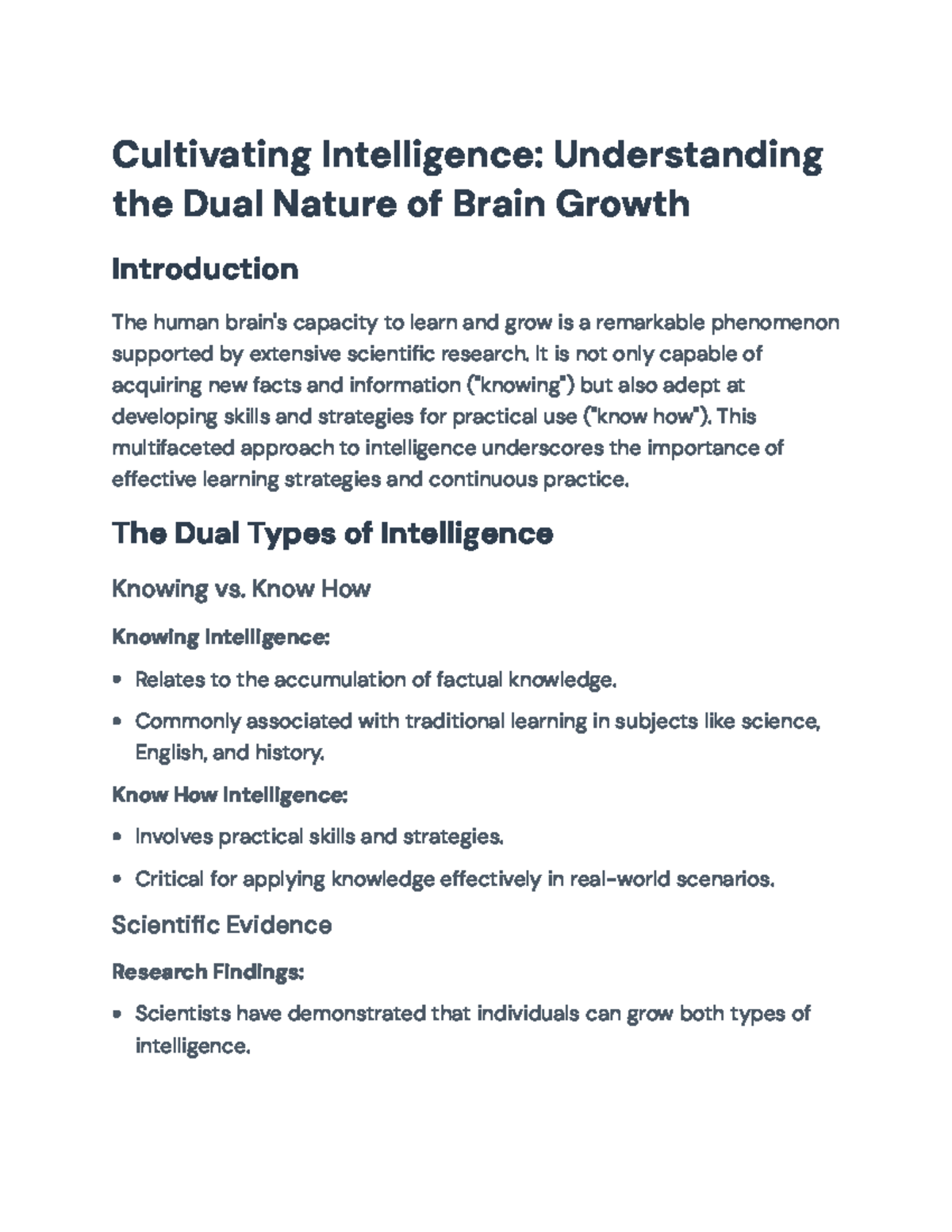 Cultivating Intelligence: The Dual Nature of Brain Growth and Learning ...