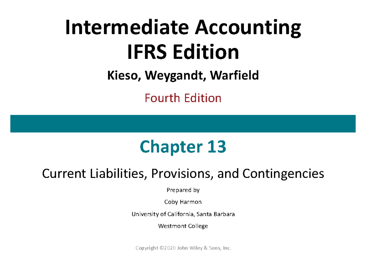 Intermediate Accounting IFRS Edition: Chapter 13 - Current Liabilities ...