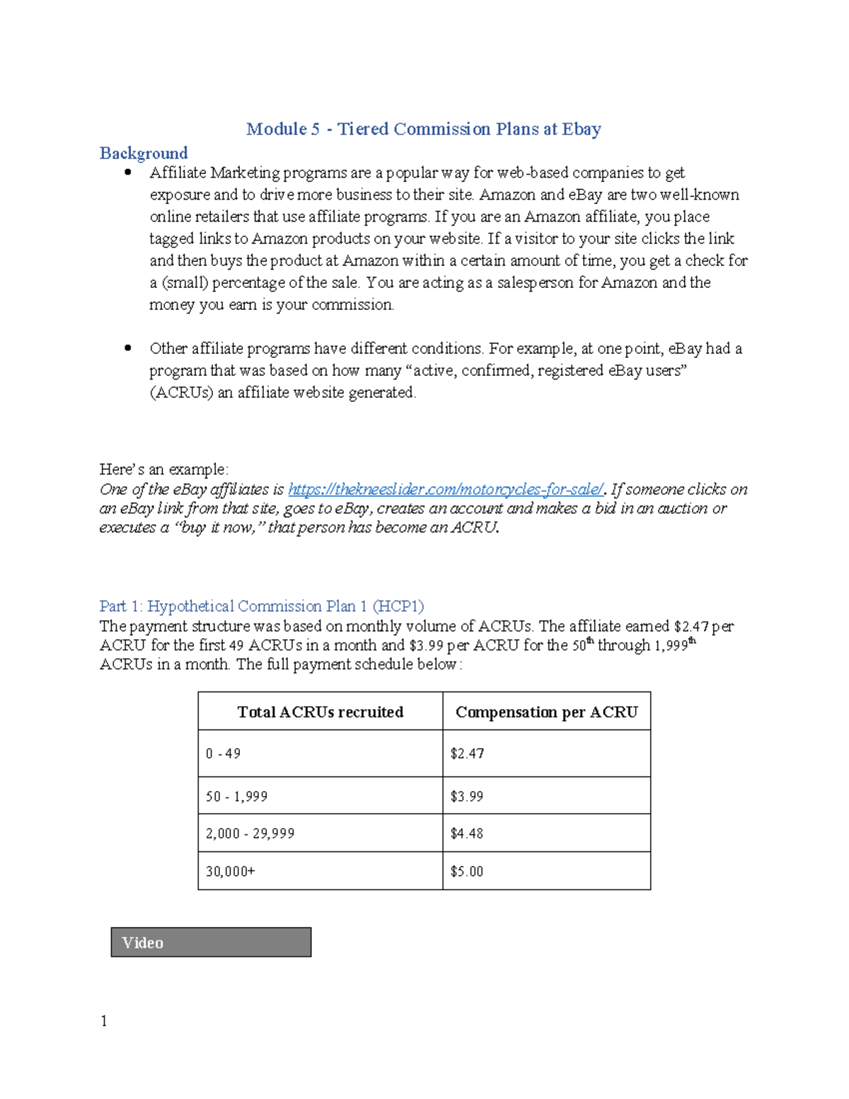 Module 5 Chapter-Online - Module 5 - Tiered Commission Plans at Ebay ...