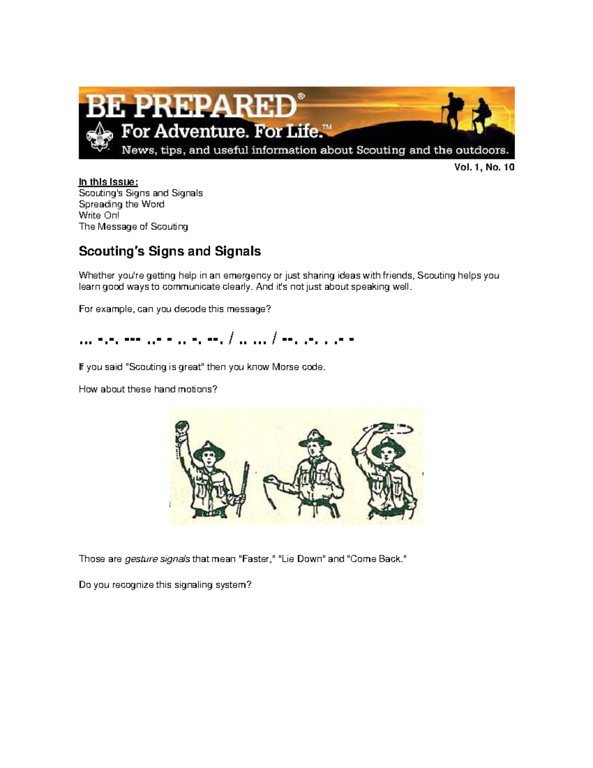 Be Prepared Vol 1 No 10: The Art of Scouting Communication - Studocu