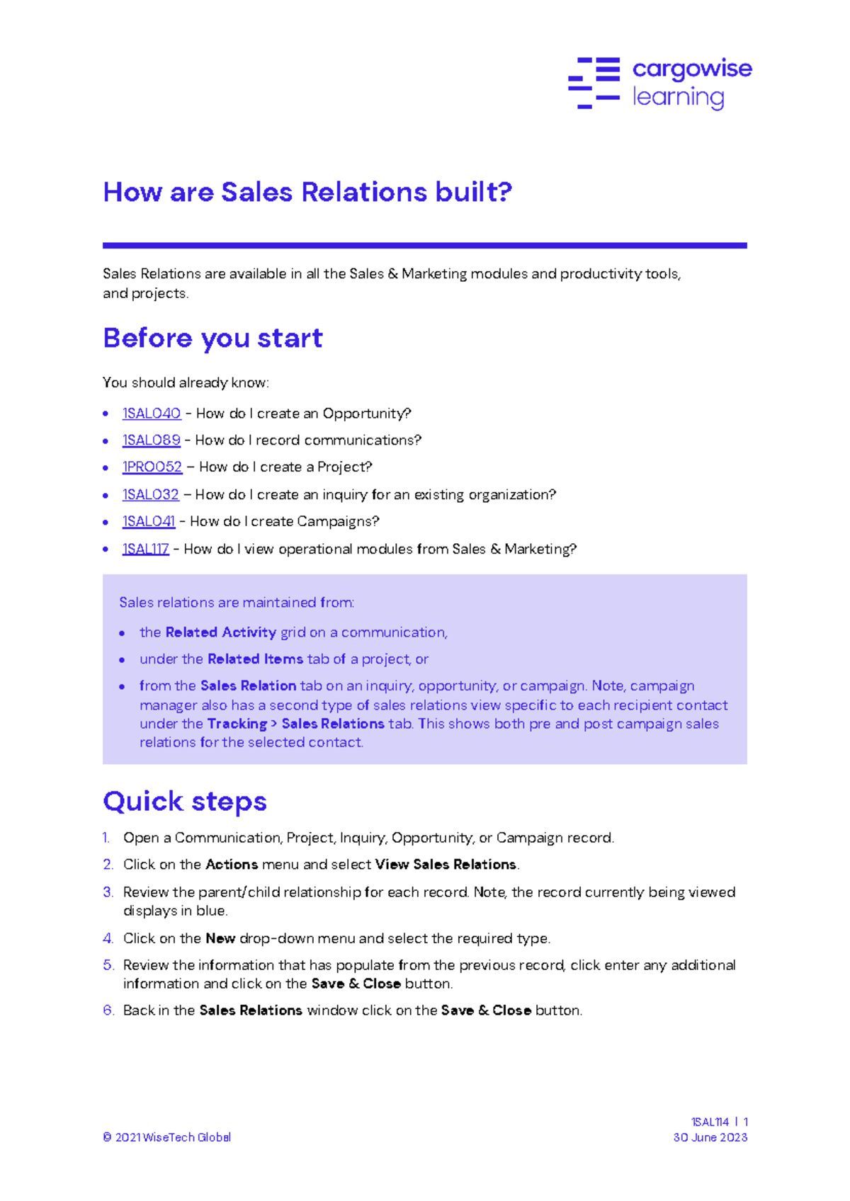 1SAL114 - Building Sales Relations: A Comprehensive Guide - Studocu