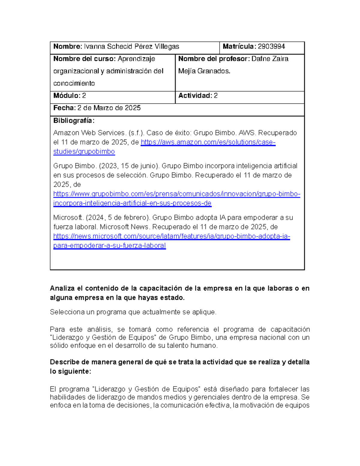Análisis del Programa de Capacitación en Aprendizaje Organizacional ACT ...