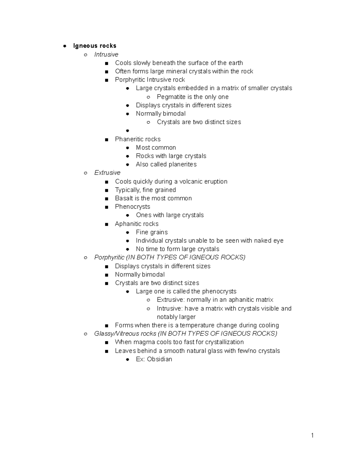 Rocks and Mineral Notes (Course Code: 2025-2026) - Studocu