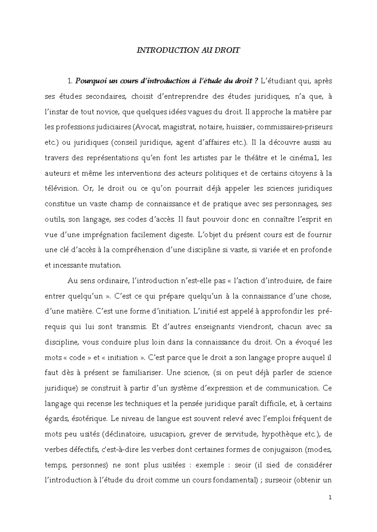 Introduction au droit : Concepts fondamentaux et systèmes juridiques ...