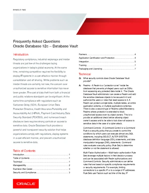 Oracle Database Vault DBA Best Practices Guide (ORACLE WHITE PAPER ...