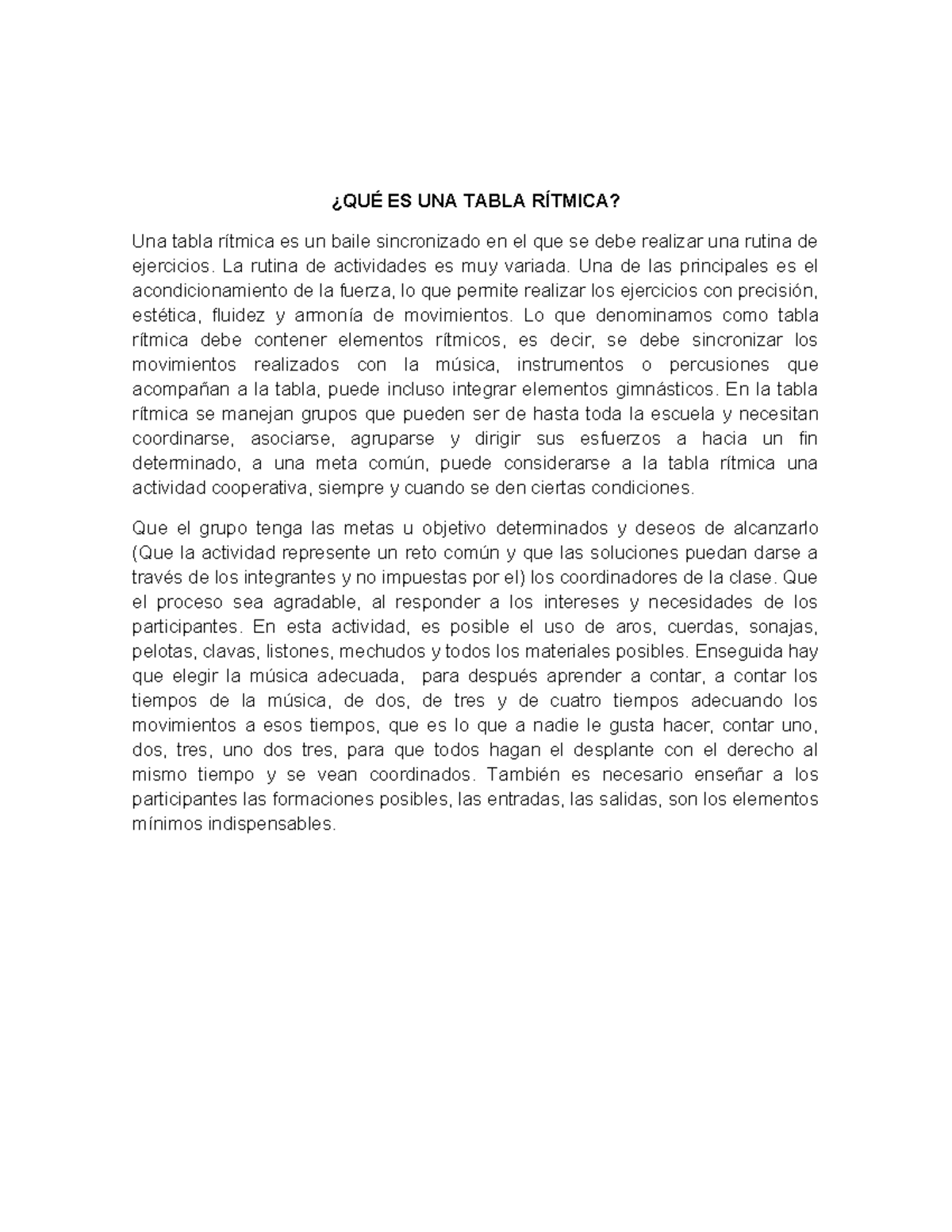 ES UNA TABLA RÍTMICA: Definición y Elementos Clave (444685033) - Studocu