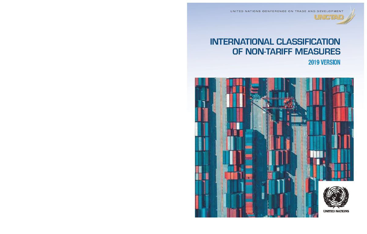 UNCTAD NTM Classification 2019: International Measures Overview - Studocu