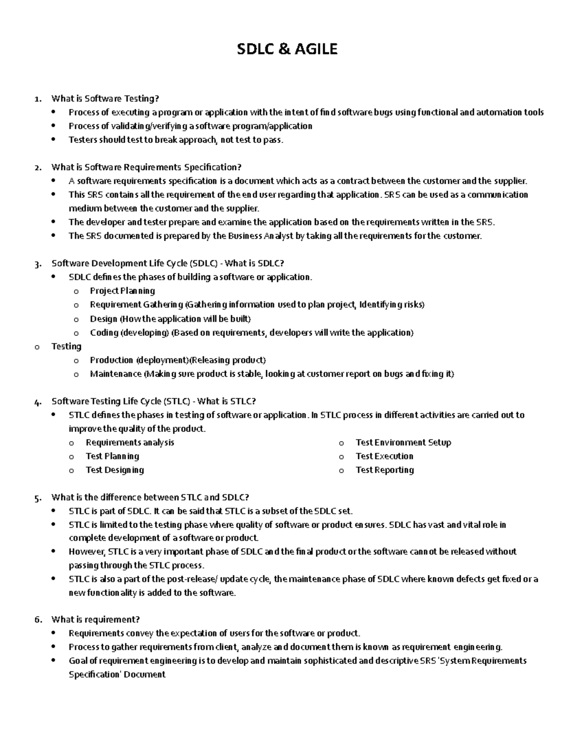 SDLC Interview Prep: Key Q&A for Success in Testing Roles - Studocu