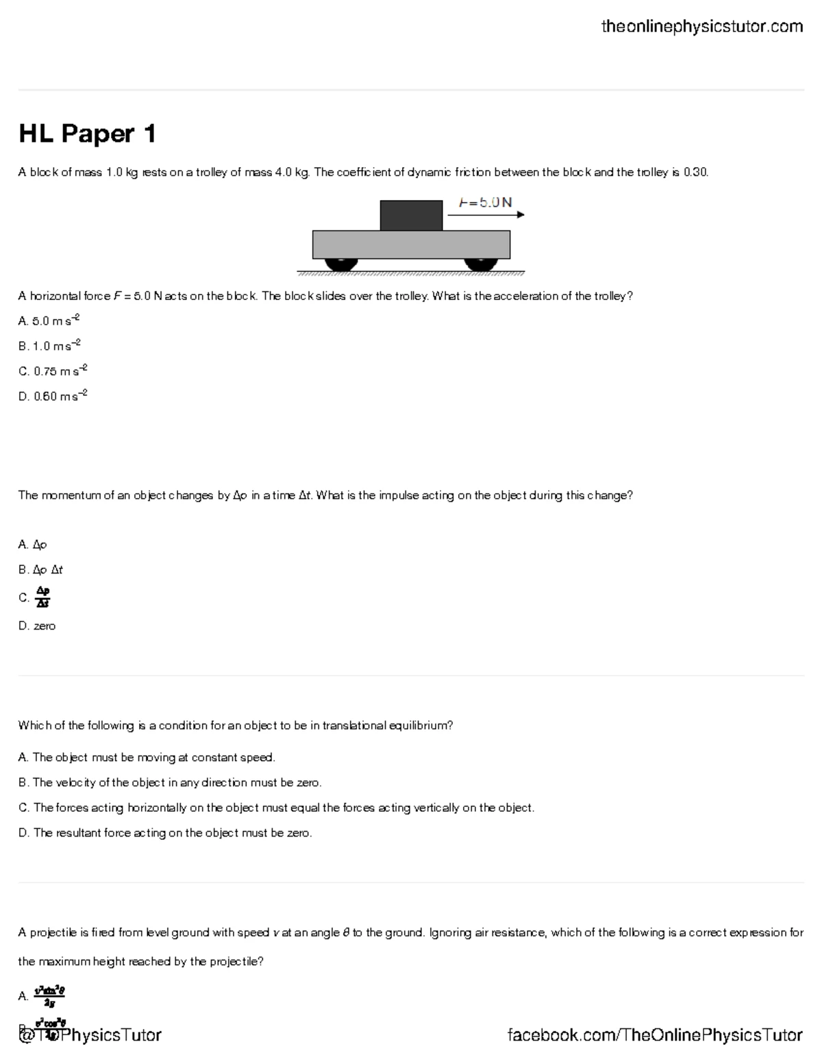 Markscheme for HL Paper 2: Data Analysis and Experimental Procedures ...