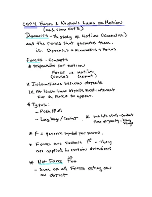 Forces and Motion - Study Notes & Assignments - Studocu