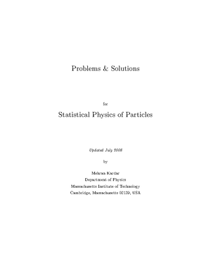 Statistical Physics of Particles Kardar， Mehran Statistical Physics of Particles: Kardar, Mehran