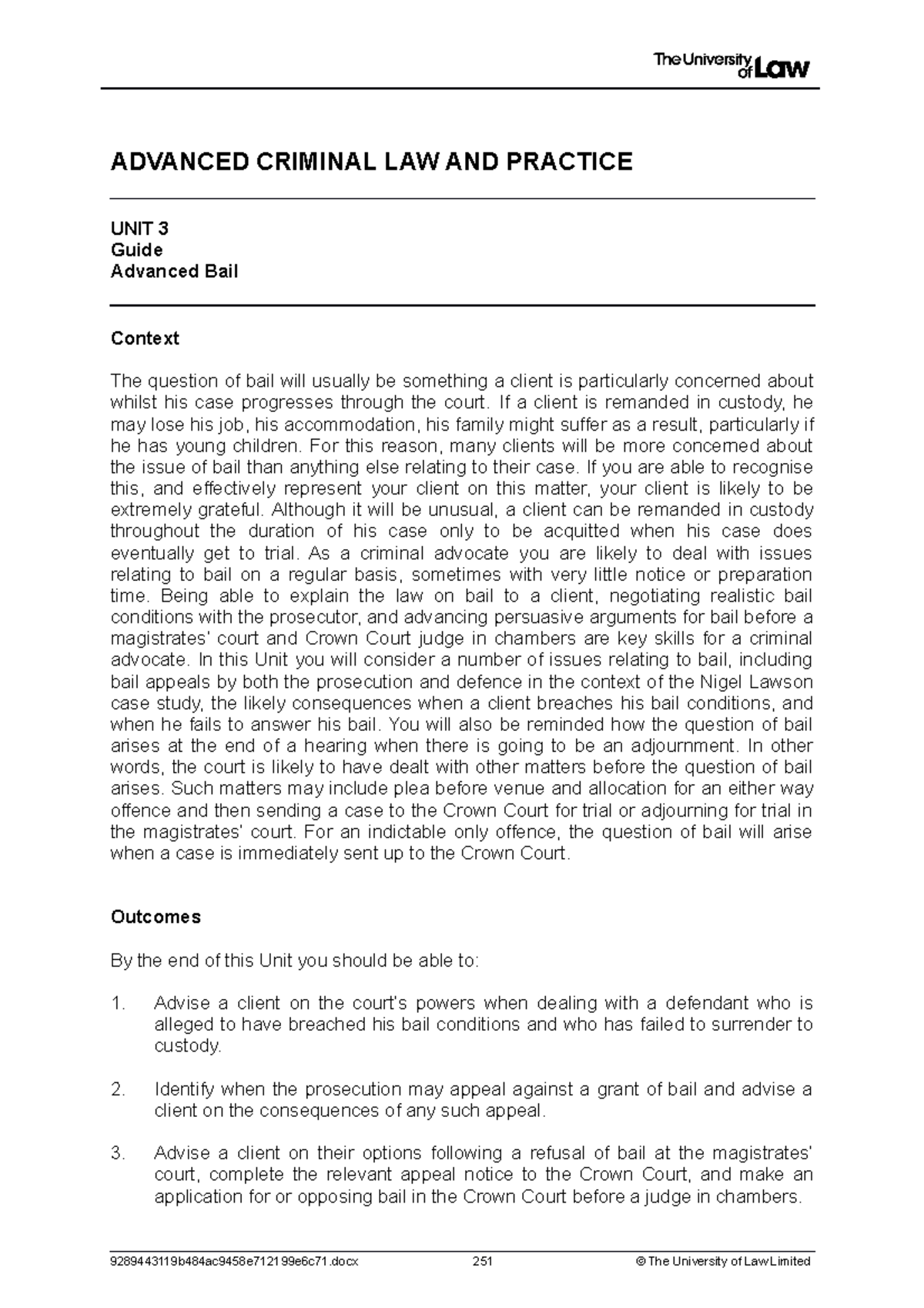 2223 acp ws03 ce01 guide - ADVANCED CRIMINAL LAW AND PRACTICE UNIT 3 ...
