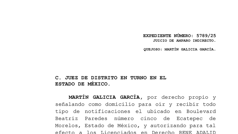 Amparo Indirecto: Defensa contra Orden de Aprehensión - Studocu