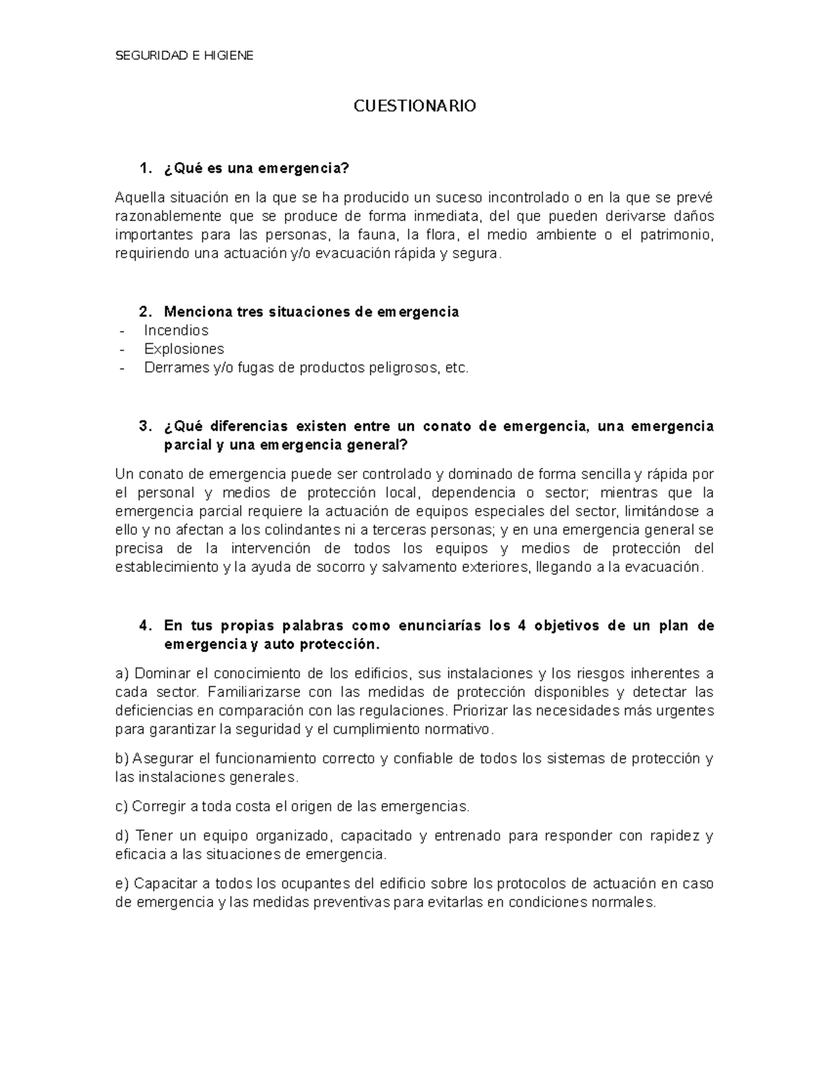 Cuestionario de conceptos básicos sobre seguridad e higiene industrial ...