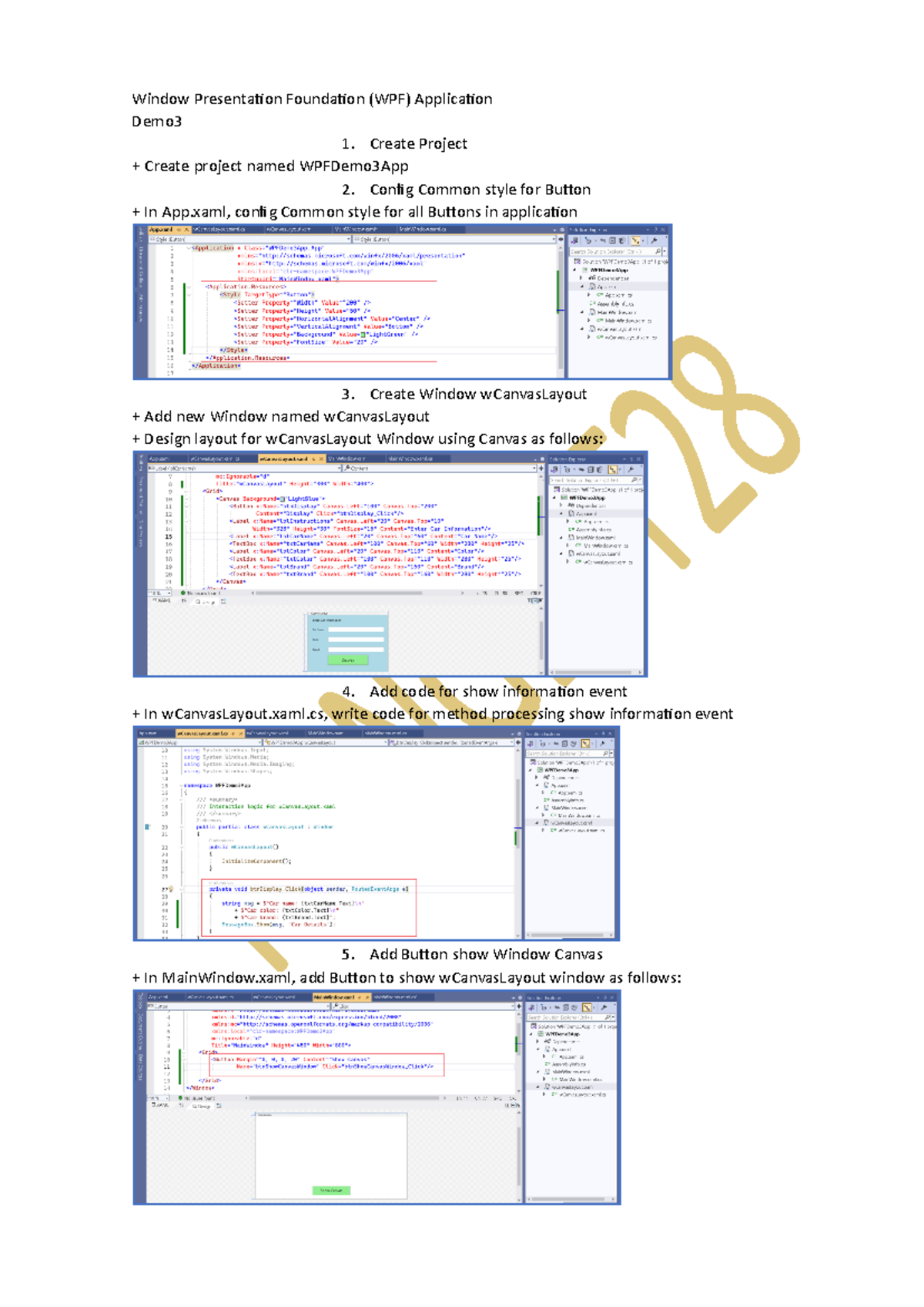 WPF Demo 3: Developing Windows with Canvas, Wrap, Stack, and Grid ...