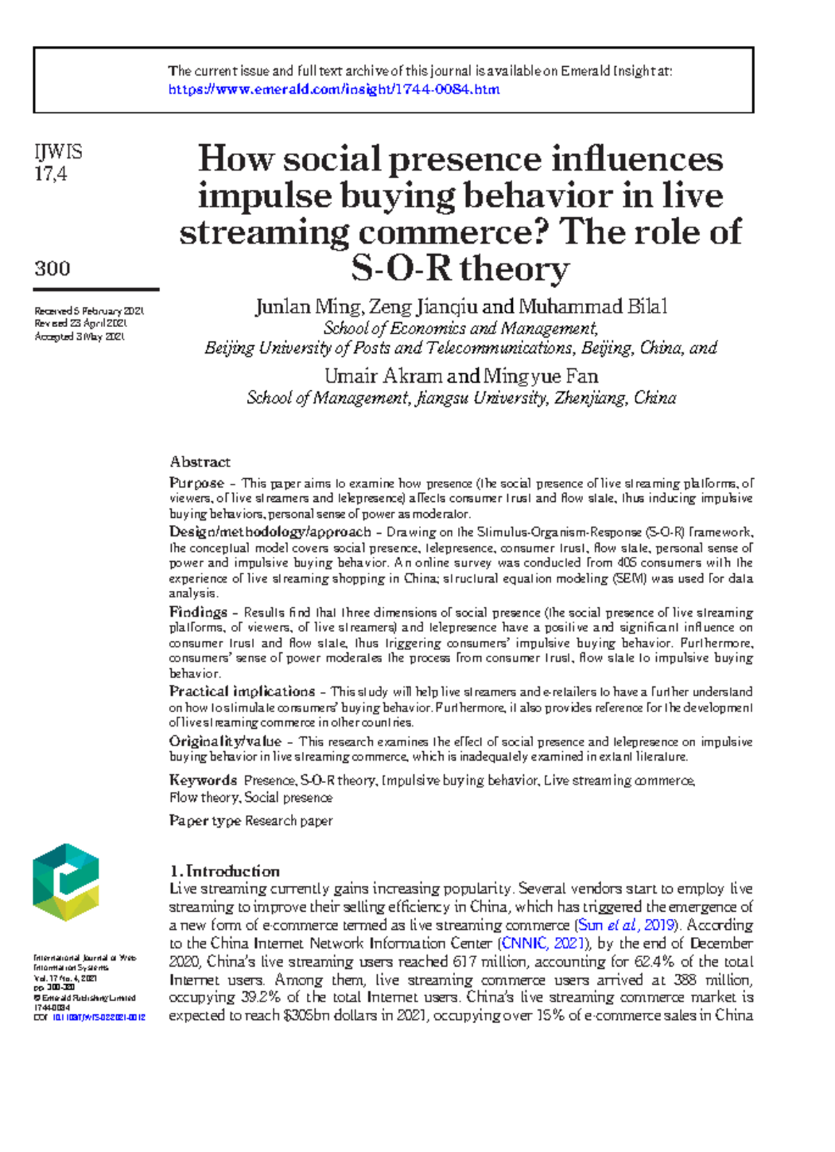 Q4 - The Impact of Social Presence on Impulsive Buying in Live ...