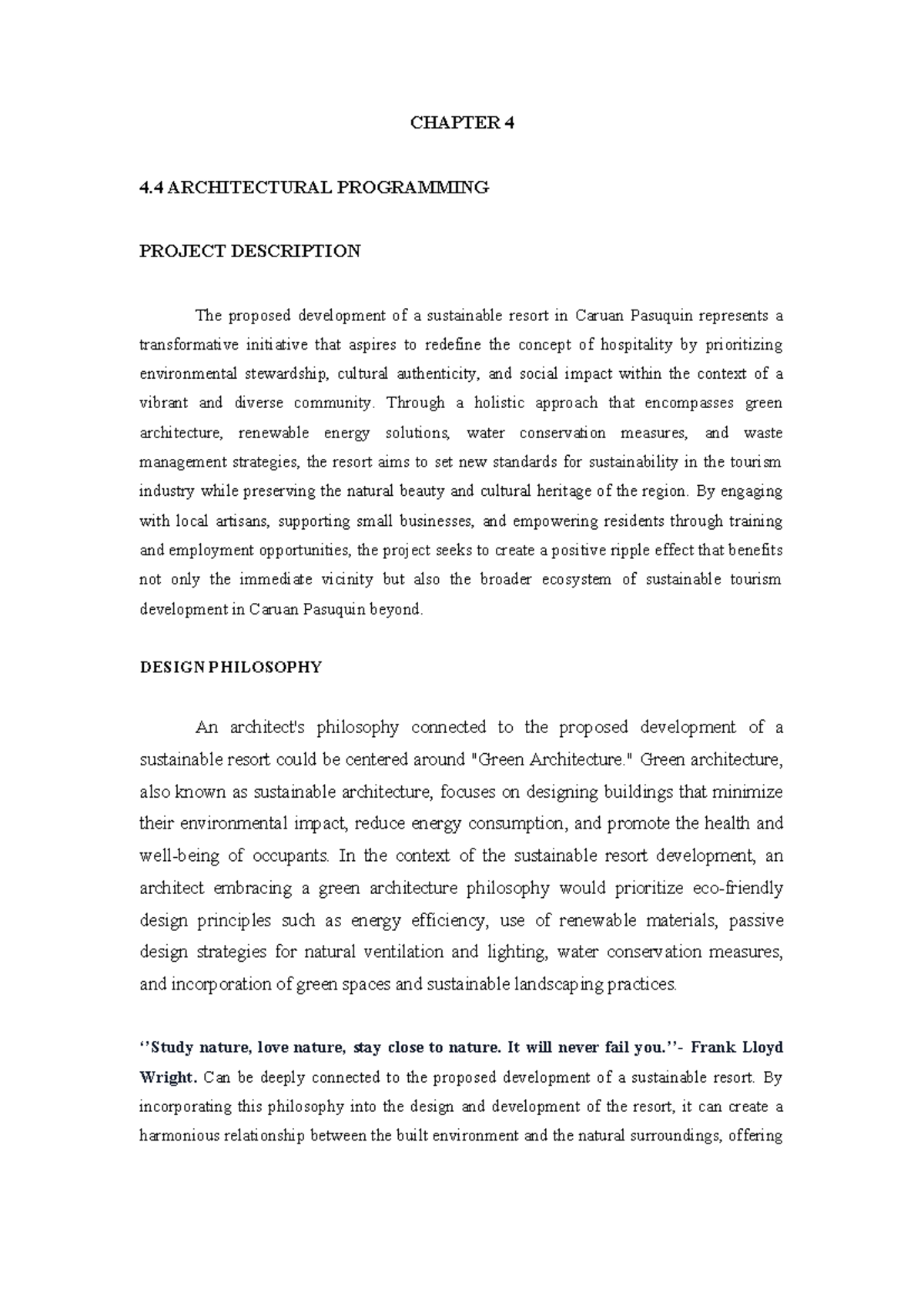 Sustainable Resort Development: Architectural Programming & Design, CH ...