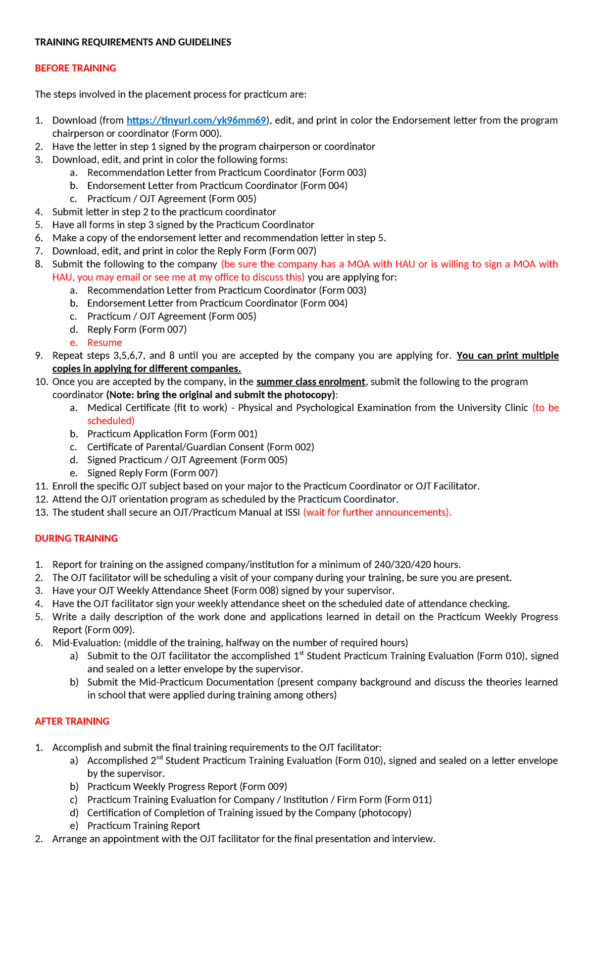 OJT Training Requirements & Guidelines - CE OJT Steps for Success - Studocu