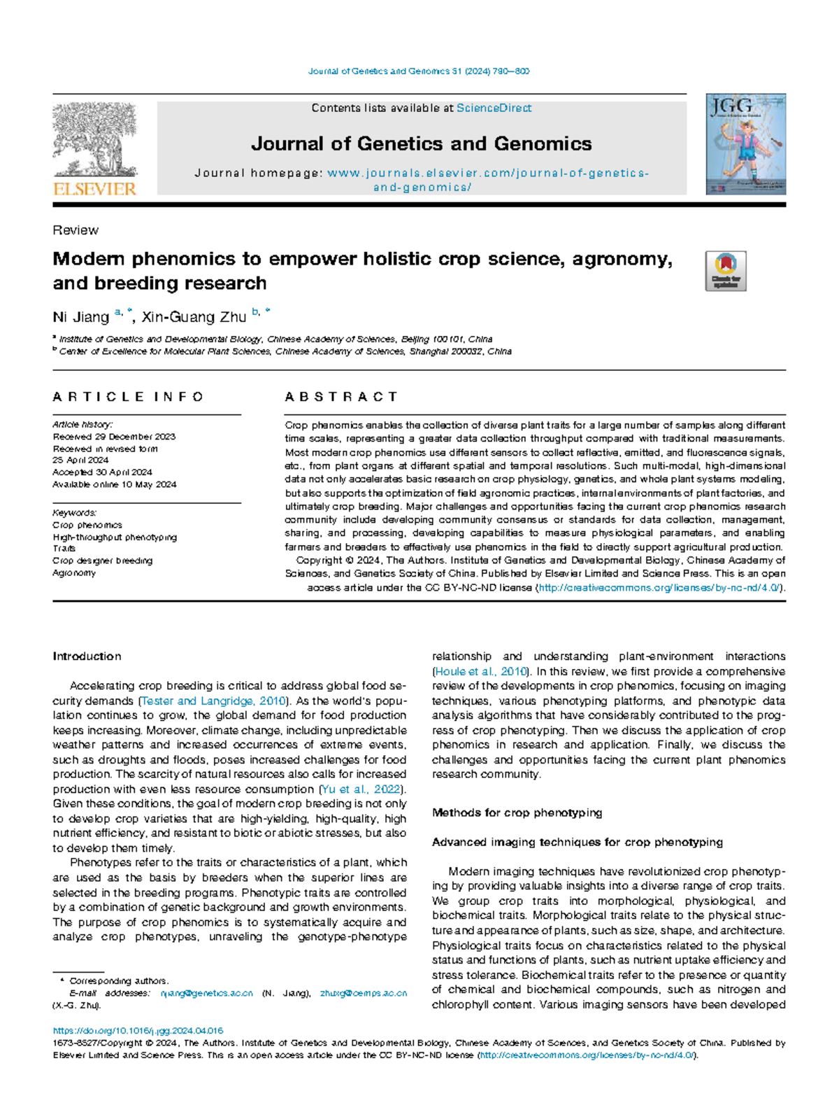 Modern Phenomics in Crop Science: A Review (GEN 101) - Studocu
