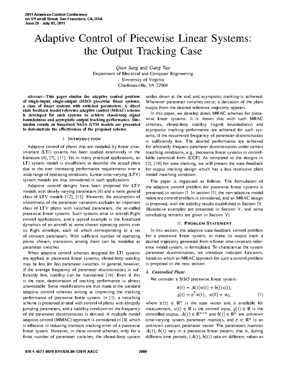 Adaptive Control of Piecewise Linear Systems: Output Tracking Insights ...