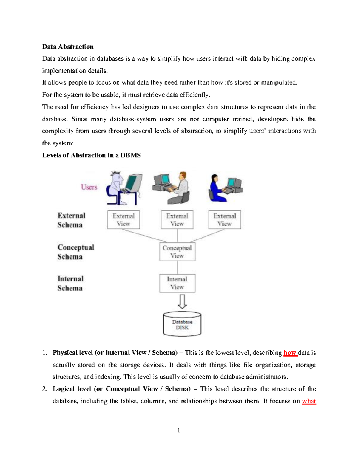 Database Models: Understanding Data Abstraction in DBMS - Studocu
