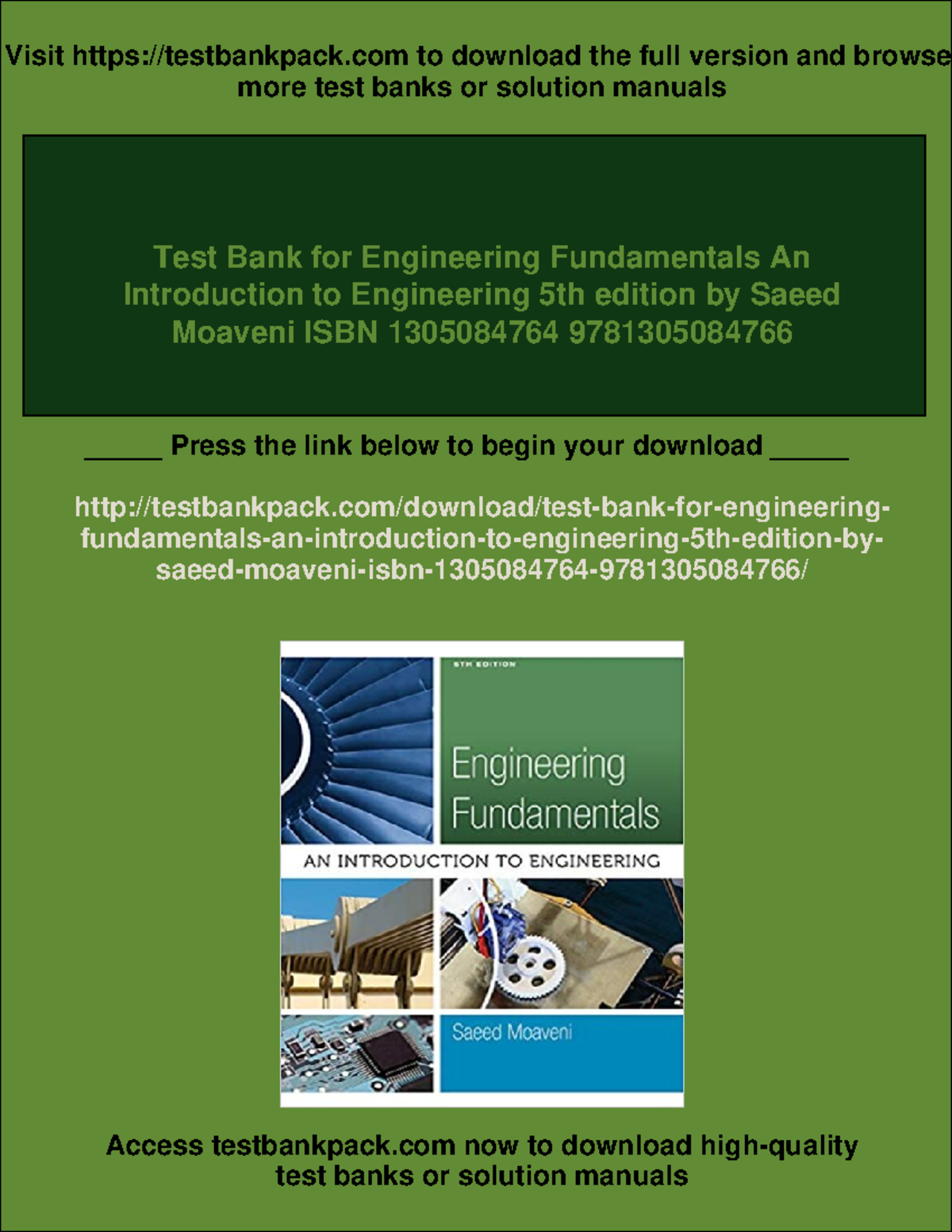 Test Bank for Engineering Fundamentals: An Intro to Engineering, 5th Ed ...