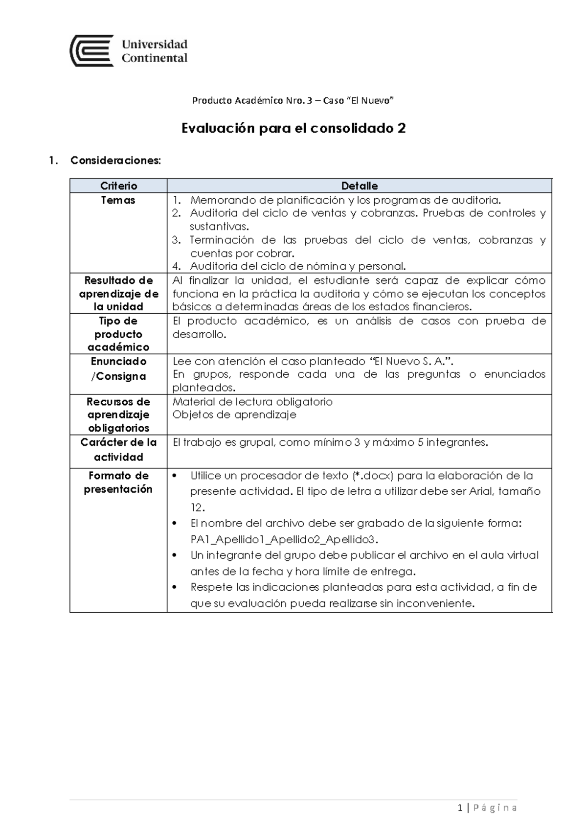PA03 Tarea: Análisis de Auditoría del Ciclo de Ventas y Cobranzas - Studocu