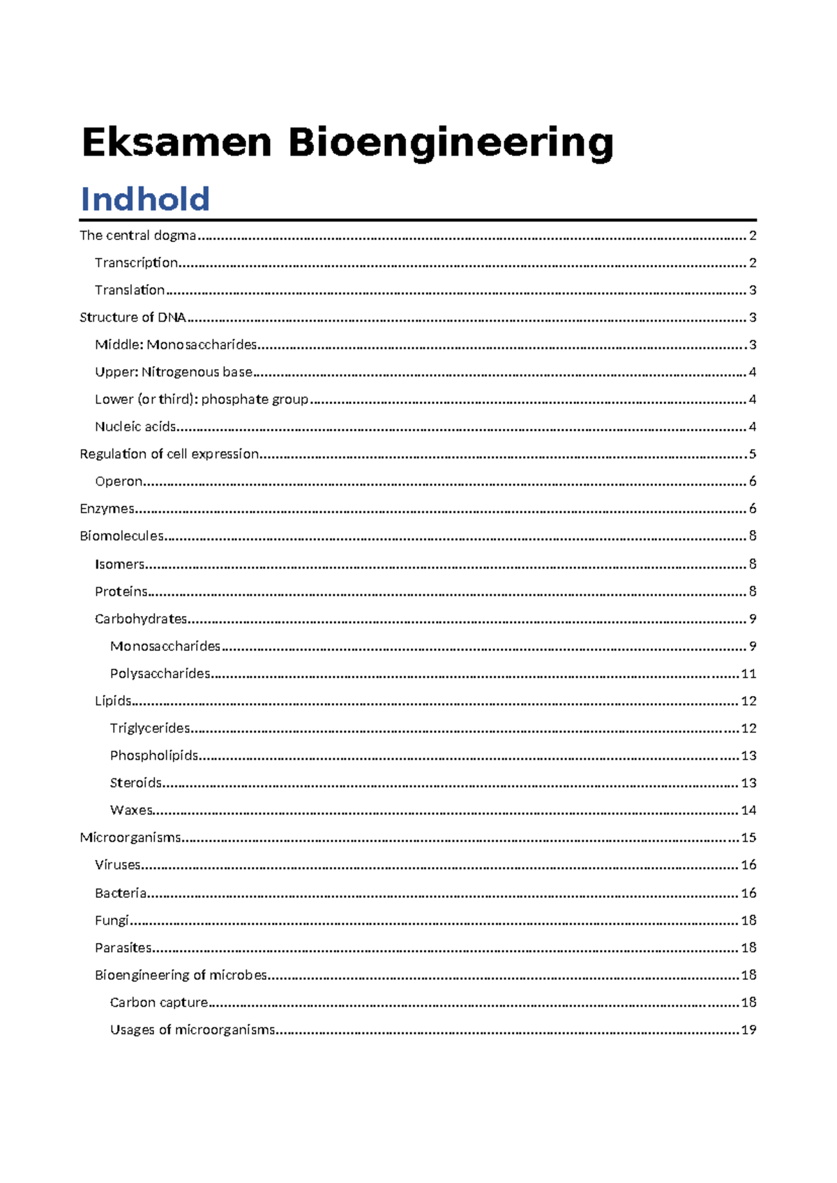 Bioengineering Exam Notes: Structure, Function, and Microbial Aspects ...