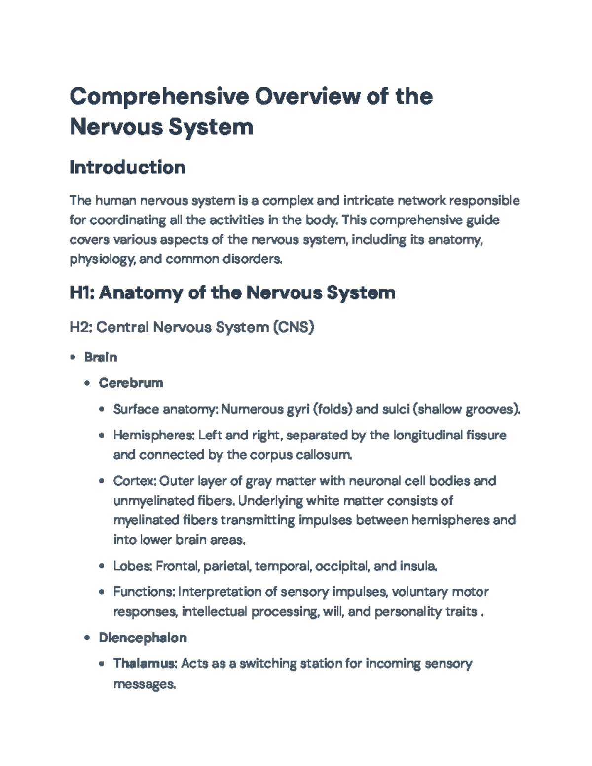 Comprehensive Guide to the Human Nervous System: Anatomy & Disorders ...