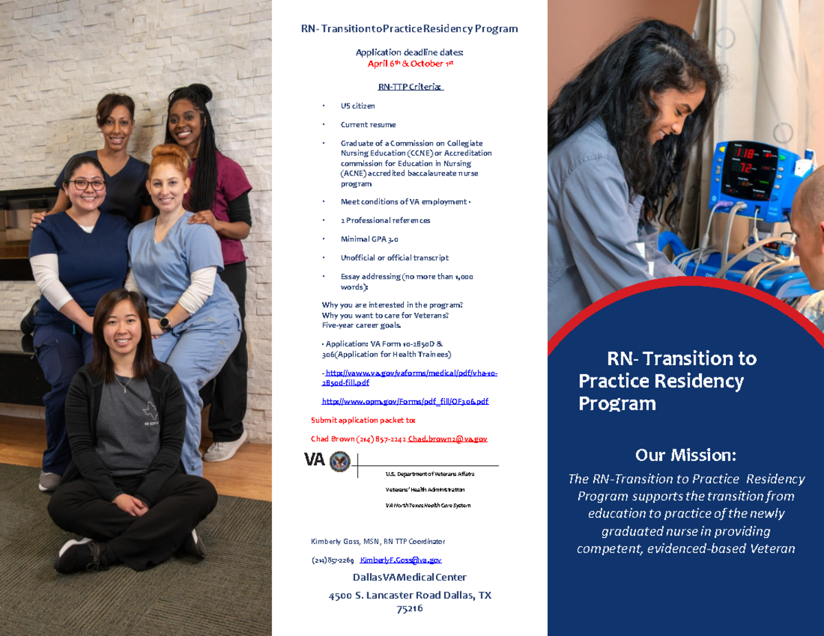 RN-TTP Residency Program Brochure 2021: Transition to Practice Guide ...